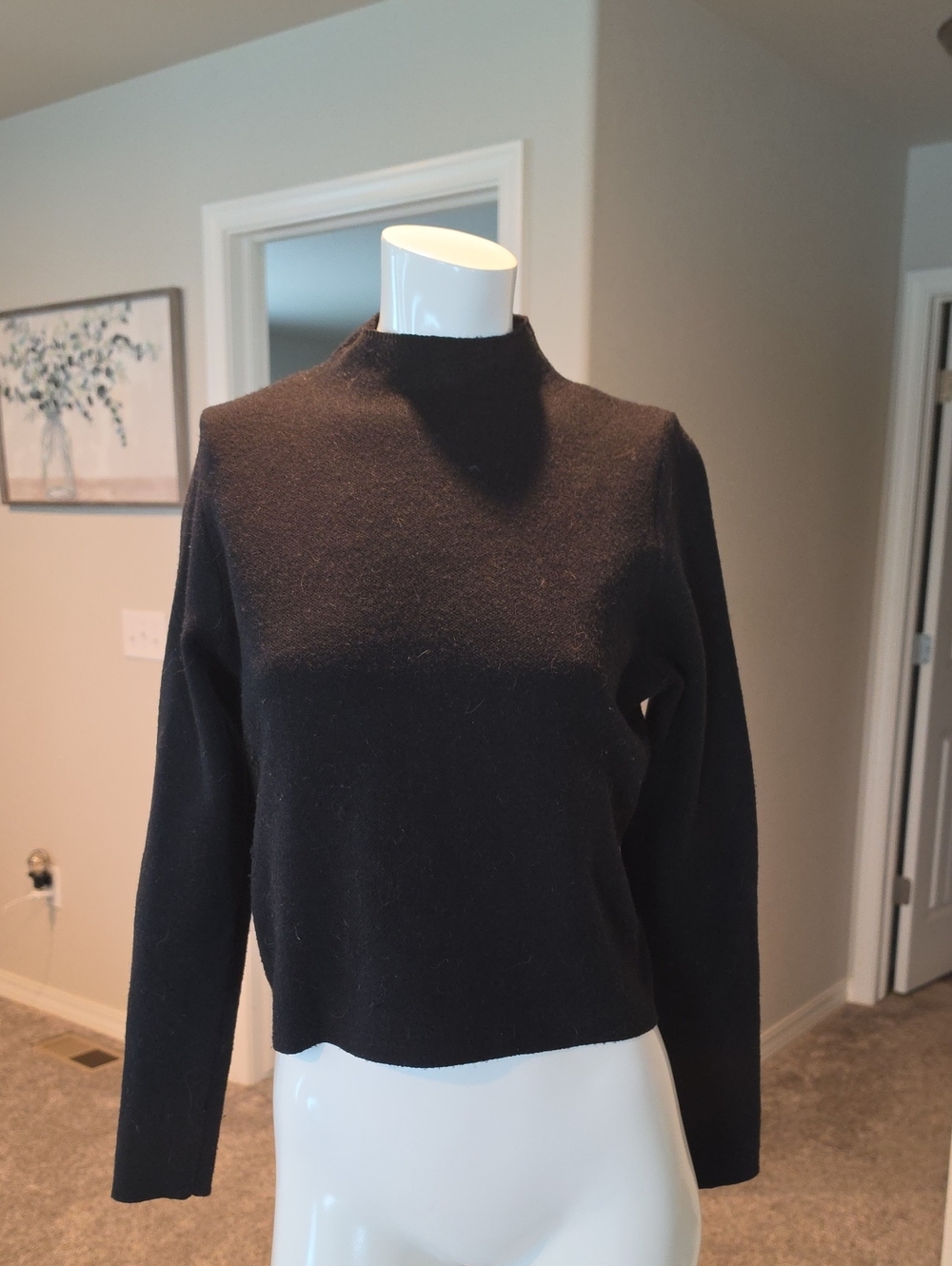 Women's Black Mock Neck Sweater - Sleek Everyday Layer